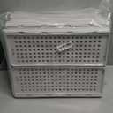 CTSNSLH 5 Pack Closet Organizers Storage Box, Closet Storage Stackable Storage Bins, Plastic Drawer Basket for Wardrobe Cupboard Kitchen Bathroom Office, White