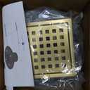 Square Shower Floor Drain with Flange, 4 Inch Brushed Gold Shower Drain Hair Catcher, SUS304 Stainless Steel Floor Drain Strainer, Shower Drain Cover