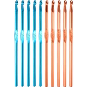 uxcell 10Pcs Aluminum Crochet Hook 5mm 5.5mm US Size 8 9 Knitting Needles for DIY Craft Yarn Blue Orange