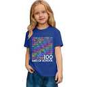 100 Days Of School Shirt Kids Toddler Boys Girls Happy 100Th Day Of School Printed Short Sleeve T-Shirt S