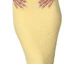 Two Piece Skirt Outfits for Women Sleeveless Tube Tops Bodycon Sexy Maxi Dress 2 Piece Summer Y2K Vacation Set (Small, Yellow)