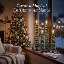 4 Pcs Flameless Taper Candles, Christmas Tree Candles with Remote, Battery Operated Candlesticks - Snow-Covered Effect Design - 10 Inches Flickering LED Window Candle Lights