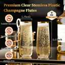 Guanqiao 48 Pack Stemless Plastic Champagne Flutes, 9 oz Clear Disposable Plastic Glasses, Heavy Duty Shatterproof Recyclable Mimosa Glasses for Party Wine Tasting Wedding New Years Eve Party Supplies