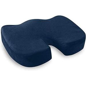Memory Foam Car Seat Cushion Lower Back Support Pillow - Blue