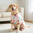 KYEESE Dog Pajamas, Soft Dog Pajamas for Medium Large Dogs Boy Girl, Stretchy Dogs Pjs Velvet Pet Jumpsuit Sleepwear, Comfy Jammies Lightweight Pet Onesie Outfit, Donut, 2XL