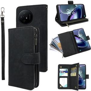Compatible with TCL 50 XL 5G Wallet Case and Premium Vintage Leather Flip Credit Card Holder Stand Cell Phone Cover for TCL50XL 50XL T702W Men Black