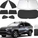 TINGLU Window Shades for Toyota RAV4 2019-2024 2025 Accessories Car Side Full Windows Rear Triangular Windshield Sun Shade Sun UV Rays & Privacy Protection for Camping, Napping,and Relaxing 8PCS