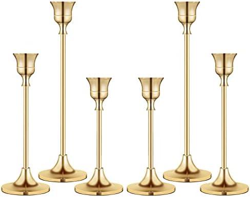 Candlestick Holders,Taper Candle Holder for Candlesticks Gold Brass Vintage Candle Stick Candle Holder Candelabra Candle Holder for Fireplace Party Dining Home