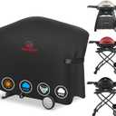 Comnova Grill Cover for Weber Q Series Grill on Cart - BBQ Cover for Weber Q3000/Q300/Q2000/Q200 with Portable Stand, Heavy Duty & Waterproof BBQ Cover for Q3200, 3000, 320, 300 and More
