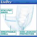 LivDry Incontinence Pad Inserts for Women and Men, 24 oz High Absorbency, Long Length Booster with Leak Guards for All Day and Overnight Protection (240 Count)