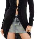 Forever 21 Womens Tie-Front Longline Cardigan Sweater XS
