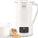 BUAIAHUG Nut Milk Maker Machine 20oz  Upgraded 10-Blade Almond, Soy & Oat Milk Maker, Plant-Based Dairy-Free Beverage Maker with Auto-Clean, Timer, Keep Warm, Boil & Cold Drink Functions  White