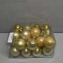 24ct Christmas Balls Ornaments, 2.36 Inch Christmas Tree Balls Ornaments, Decorative Baubles Decorations for Xmas Tree Decor Holiday Party, Gold