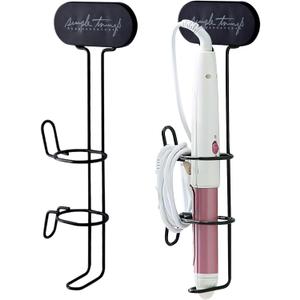 Hair Tool Organizer, Bathroom Hair Dryer Holder Wall Mounted Hair Straightener Hanging Rack Hair Styling Tool Storage Organizer Stick Stand for Flat Irons, Curling Wands, Hair Straighteners, Combs