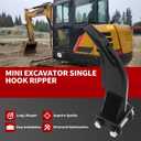 Nakkaa Small Excavator Ripper Single Hook Backhoe Compatible with 1-1.5 Ton Small Excavator Span 3.54Inches, Hole Diameter 0.98Inches, Center Wheelbase 3.46 Inches