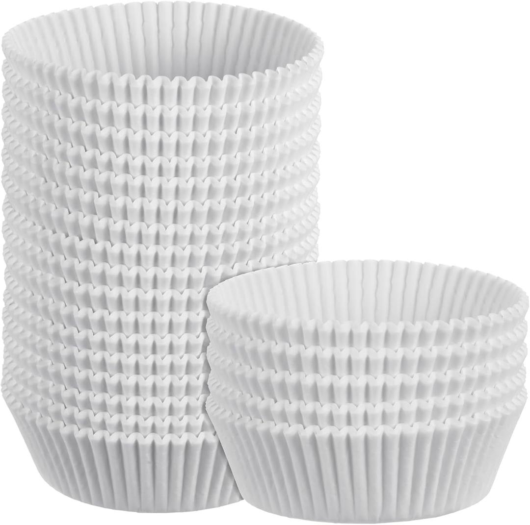 600 Pcs White Disposable Pet Feeding Bowls Liners  Bulk Cat & Dog Food Bowl Liners, Small Paper Dish for Dry Food  Sanitary & Leak-Proof (4 x 1.2)