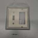 ZILLSEA Decorative Framed Design Switch Plates Outlet Covers, Duable Metal Wall Plates (Satin Nickel/1 Toggle/1 Decorator 1 Pack)