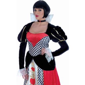fun shack Queen Of Hearts Costume For Women, Red Queen Outfit, Heart Theme Dress For Adults, Halloween Costume (Medium)
