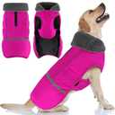 Doglay Dog Coat, Waterproof Dog Jacket Pet Winter Coat for Cold Weather with Thicken Furry Collar, Reflective Puppy Winter Jacket Warm Fleece Lining for Medium Sized Pets