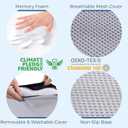 5 STARS UNITED Seat Cushion - Memory Foam Chair Cushion for Tailbone Pain Relief - Ergonomic Support for Coccyx, Sciatica & Butt - Office, Desk & Gaming Chair, Car Seat, Wheelchair, Airplane, L Gray