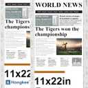 Hongkee 11x22 Newspaper Frame 2 Packs, Real Glass and Distressed White Wood Frame, Display Panoramic 11 x 22 Magazine Frames - Horizontal or Vertical Wall Mounting