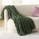 Bedsure GentleSoft Olive Green Spring Throw Blanket for Couch - Super Soft Cozy Blankets Gifts for Kids Girls, Cute Small Fleece Throws for Bedroom Home Decor, 50x70 Inches, Throw XL