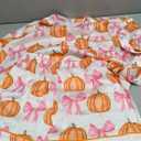 Women's Halloween Pajamas Set Silk Satin Ghost Pumpkin Print Long Sleeve Button Down Shirt 2 Piece Pjs Shorts Sets, M