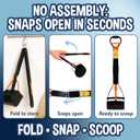 32" Tall Non-Breakable Pooper Scooper for Large Dogs - Lightweight, Foldable Design with Extra-Long Handle (Orange)