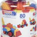 Battat  Bristle Blocks  STEM Interlocking Building Blocks  80 Pieces Playset  Reusable Storage Bucket  Developmental Toys for Toddlers & Kids  Big Value Case  2+ Years