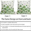 St Patricks Day Pillow Covers 18x18 Inch Set of 2 Irish Shamrock Clover Green Pink Floral Cotton Linen Decorative Throw Pillow Case Saint Patricks Day Cushion Covers for Bedroom Sofa Living Room Decor