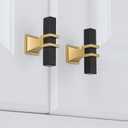 homdiy 6 Pack Black and Gold Cabinet Knobs Matte Black and Brushed Gold Cabinet Knobs Zinc Alloy Dresser Drawer Hardware Kitchen Cupboard Hardware