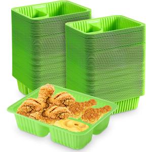 200 Pcs Nacho Trays 6x5 Inch Disposable Plastic Nacho Cheese Trays 12 oz Nacho Containers for Movie Night Party Supplies (Green)