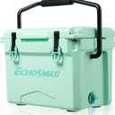 EchoSmile 25 Quart Rotomolded Hard Cooler | Leakproof Seal Quick Drain Design Heavy-Duty Build Non-Slip Feet