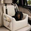 ALL GOOD PET SUPPLIES Dog Car Seat for Small/Medium Dogs Under 35lbs, Soft Booster Car Seat with Detachable Washable Cover and Cushion, Puppy Dog Car Bed
