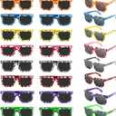 20PCS Pixel Sunglasses Party Pack, Video Game Style Glasses in 8 Colors, Party Favors and Photo Props