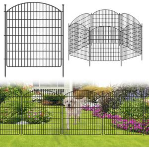 16 Panels No Dig Garden Fence, 32in x 38.6ft Decorative Dog Fence Outdoor for Yard, Tall Animal Barrier Fence Rustproof Metal Wire Garden Edging Border, Temporary Fence for Outdoor, Patio