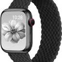 Braided Solo Loop for Apple Watch Band 40mm 42mm 41mm 38mm 44mm 46mm 45mm Ultra/3 2 49mm Men/Women,Stretchy Nylon Sport wristband Strap for iWatch Bands Series 11/10/9/8/7/6 5/4/3/SE 40 44 42 45 46 mm (01-Black)