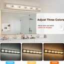 LED Wall Brushed Nickel Vanity Lights for Bathroom Light Fixtures 36W Adjust 3 Colors Modern Bath Lighing Over Mirror LED Vanity Light (6-Light,41inch)
