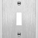 ENERLITES Toggle Light Switch Stainless Steel Wall Plate, Metal Plate Corrosive Resistant Cover for Rotary Dimmers Lights, Size 1-Gang 4.50"x 2.76", 7711, 430 Stainless Steel, UL Listed, Silver