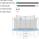 Universal Trampoline Replacement Enclosure Poles with Clamp and Hardware Fits 6 Straight Poles Trampoline