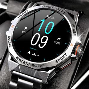 Military Smart Watch for Men Answer/Make Call 1.43" AMOLED Always On Display Rugged Smartwatch with Heart Rate Sleep Monitor Waterproof Outdoor Tactical Waterproof Smartwatch for iPhone Android Phone