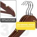 Wooden Hangers 10 Pack,Heavy Duty Wood Coat Hangers,with 360-degree HookSmooth Finish Wooden Clothes Hangers with Non Slip Pants Bar, Sturdy Clothes Hangers for Shirts,SuitWalnut (Walunt)