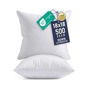 26x26 Pillow Inserts, Set of 2, White,Cover: 100% cotton,Filling:100% Polyesters – Indoor Decorative Throw Pillows for Bed, Sofa & Couch – Soft, Supportive & Fluffy Cushion Inserts