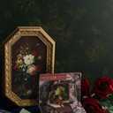 Dimoon 78.7"17.3Floral Peel and Stick Wallpaper Dark Green Golden Contact Paper Leaf Waterproof Butterfly Wall Paper Thicken Removable Vintage Self Adhesive Cabinets Shelf Liner Decal Vinyl Roll