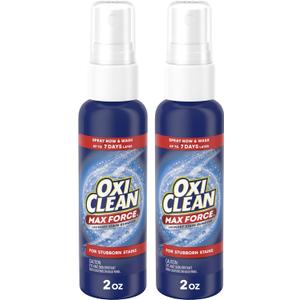 OxiClean Max Force Laundry Stain Remover Spray, Newborn & Baby Essentials, Travel & On-The-Go Stain Treater, 2 fl oz, 2PK