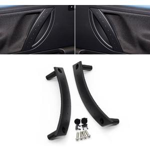 2PCS Door Pull Handle Covers, for Volkswagen VW Beetle, Interior Left/Right Door Handle Panel Set Trim Replacement 1998-2010 1C0867171A/1C0867172A (Black)