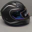 Full Face Motorcycle Helmets for Men Women, DOT, Matte Black Silver, M