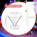 Irenare 250 Pcs 5 oz Plastic Martini Glasses and Cocktail Picks Set Disposable Clear Cocktail Dessert Glasses Unbreakable Mini Cups for Wedding Party Appetizers Food