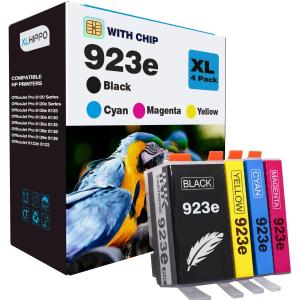 923XL 923e Ink Cartridges for HP Printers 8120e 8130e Series Replacement for HP 923e 923 923XL Ink Cartridges, Compatible for OfficeJet Pro 8125e 8135e 8138e 8139e 8135 8139 8130 e |4 Pack