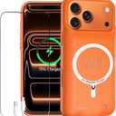 Battery Case for iPhone 17 Pro Max, Enhanced 12000mAh Portable Protective Wireless Charging Case Support Carplay Compatible with iPhone 17 Pro Max (6.9 inch) Rechargeable Battery Charger Cover(Orange)